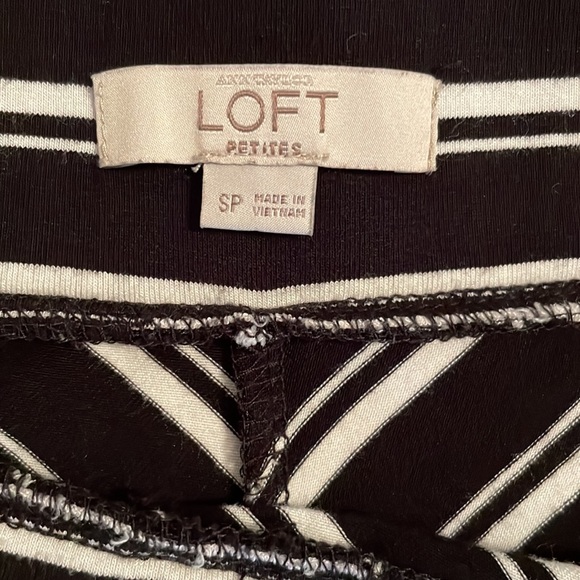 Loft Soft and Stretchy Fit and Flare black/white striped skirt - Picture 6 of 7